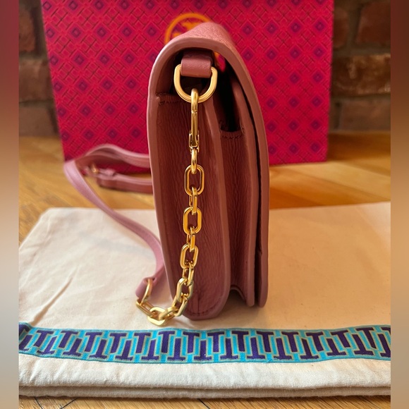 **SOLD** Tory Burch Mauve Pink Britten Combo Crossbody Bag - Picture 5 of 13
